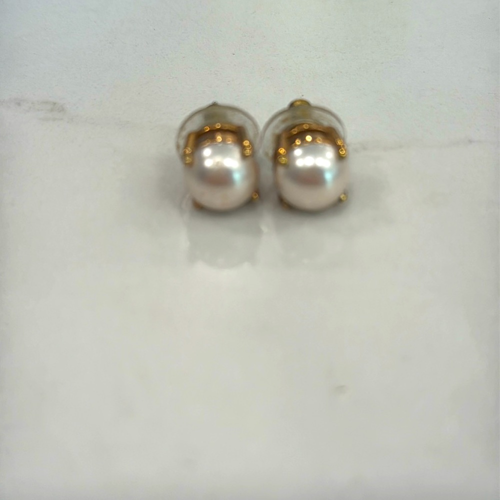 Kate spade faux pearl and rose gold earrings